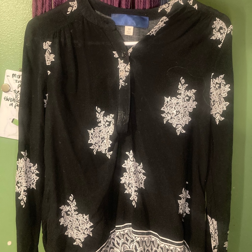 Black and white blouse